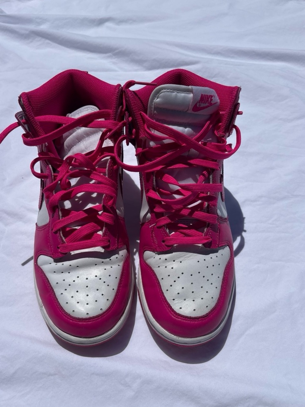 Women’s “pink high” high top Nike dunks